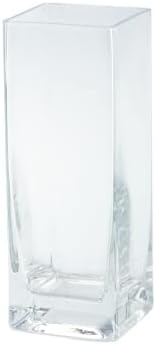8 Clear Square Thick Glass Pillar Candle Holder - Durable Elegant