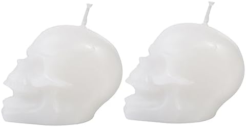 Scare Up The Ambiance 2 Spooky Halloween Skull Candles for Centerpieces