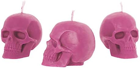 3-Piece Skull Candle Set - Halloween Party Facts Spooky Treats Boxed Set
