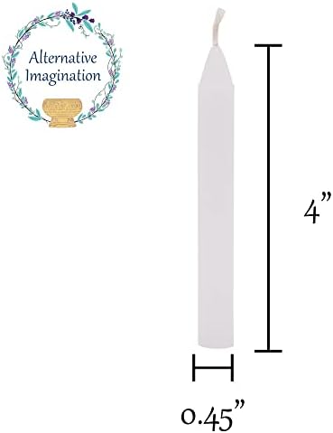 A Set of 20 White Unscented Taper Candles for Altars More