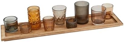 Solid Paulownia Wood Candleholder Set