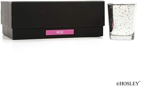 Hosley Premium Scented Glass Filled Votive Candles 6-Pack Rose