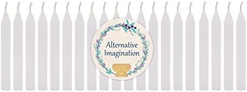 A Set of 20 White Unscented Taper Candles for Altars More