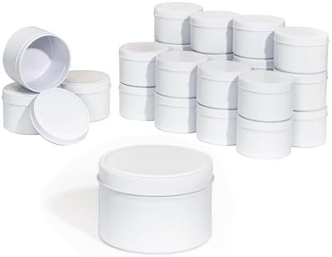 Aroparc 8oz Candle Tins White 24-Piece Set