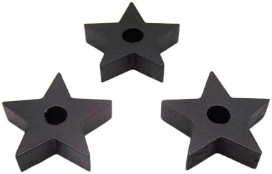 Set of 3 Black Star Candle Holders for Wicca