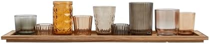 Solid Paulownia Wood Candleholder Set