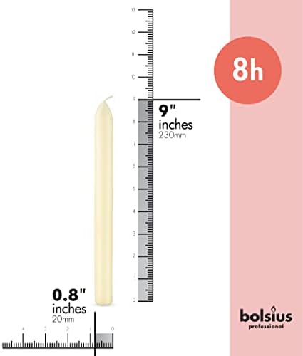 BOLSIUS Ivory Dinner Candles - Set of 10 9-Inch Unscented Durable Candles