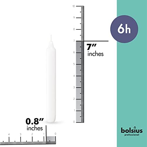 BOLSIUS Long Burning White Taper Candlepack