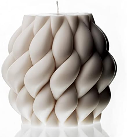 LAWA Knot Ball Candle - White Elegant Soy Wax Pillar Decor
