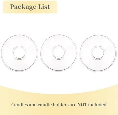 Hewory 3-Piece Glass Candle Drip Catchers for Tapers