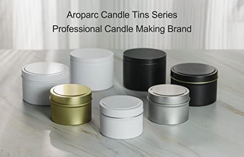 Aroparc 8oz Candle Tins White 24-Piece Set