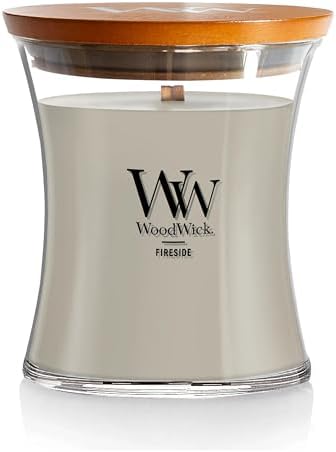 WoodWick Medium Hourglass CandleFireside Scent Premium Soy crackles 97oz