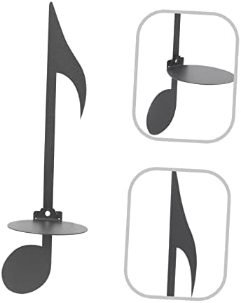 Wall-Mounted Metal Candle Holder with Music Notes Design