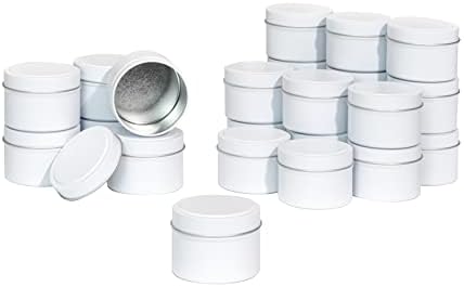 Aroparc - 24 Count White Candle Tins 4oz for Candle Makers and Travelers