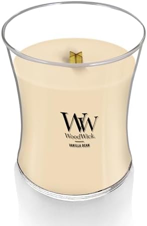 WoodWick Vanilla Bean Medium Hourglass Candle with Crackling Sound