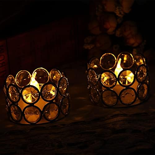 Vincigant 12-Piece Gold Crystal Candleholder Set