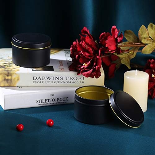 SONVIIBOXDiwali Candle Tins Black Capacity 8oz 24 Pack