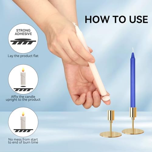 White Candle Wax Dots Adhesive Set of 24 for Candles