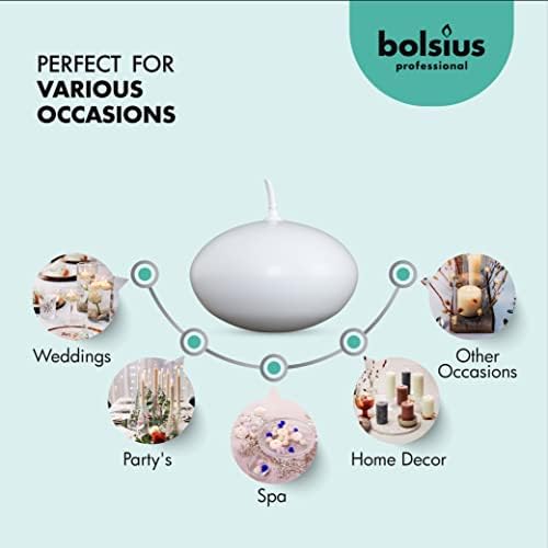 BOLSIUS 175 White Floating Candles Set of 40 - Elegant Party Accessories