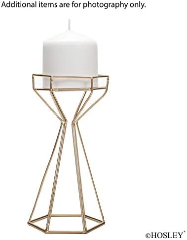 Hosley Gold Iron Wire Pillar Candle Holder Set