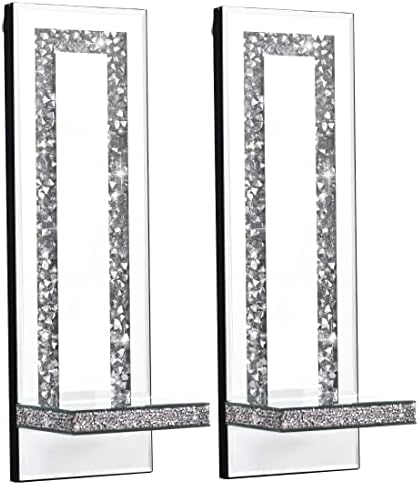 Mirrored Silver Candle Ends for Hallway or Entryway
