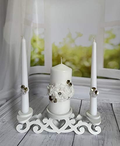 Magik Life Unity Candle Holder Set with Heart