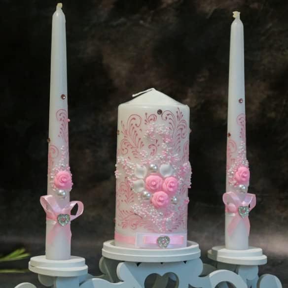 VABA Best Rose Pink Wedding Candle Set