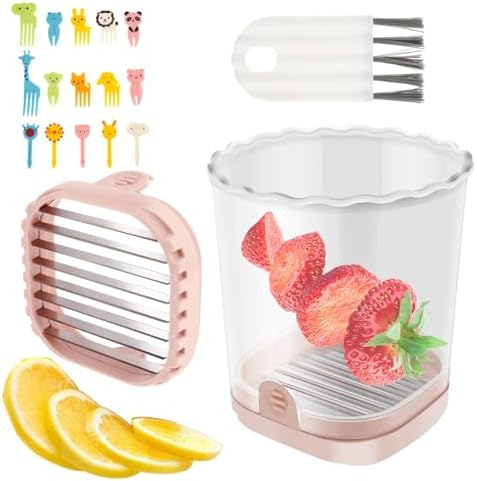 Fruit Slicer Cup for Efficient Cutting Pink