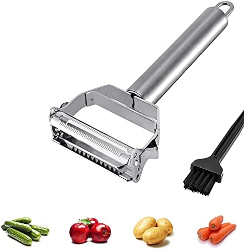Stainless Steel dual blade vegetable peeler with handle