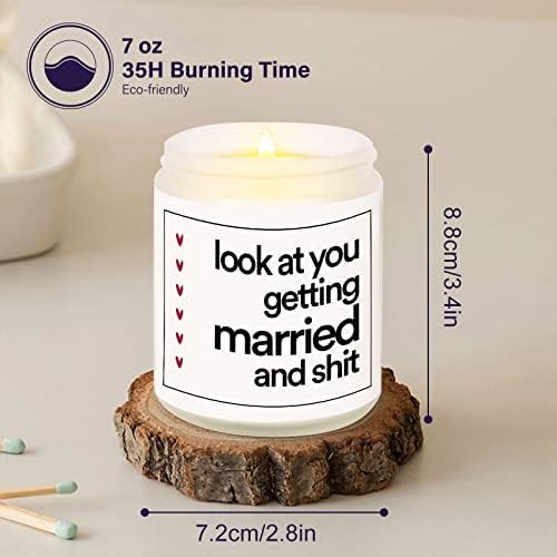BaubleDazz Funny Wedding Engagement Scented Candle 7oz 35hrs Burner