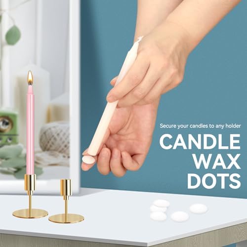 White Candle Wax Dots Adhesive Set of 24 for Candles