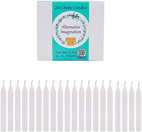 A Set of 20 White Unscented Taper Candles for Altars More