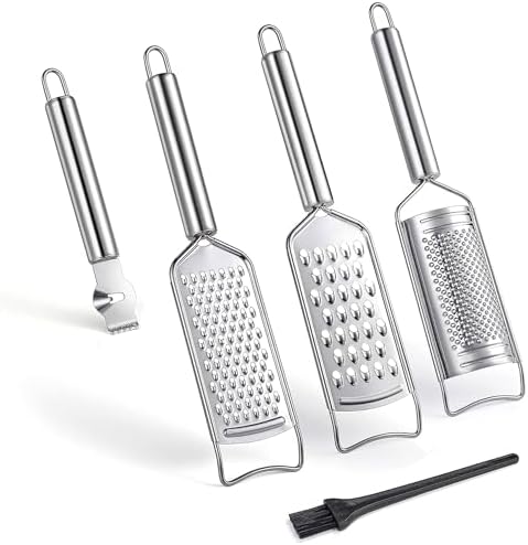 Stainless Steel Cheese Grater Set with Brush