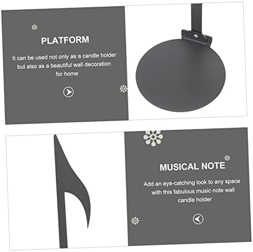 Wall-Mounted Metal Candle Holder with Music Notes Design