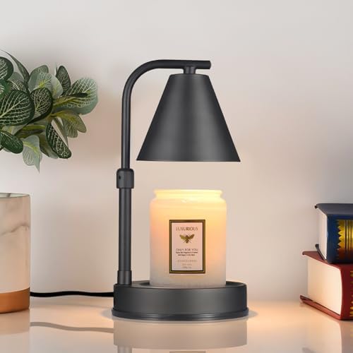 Adjustable Height Black Metal Candle Warmer Lamp