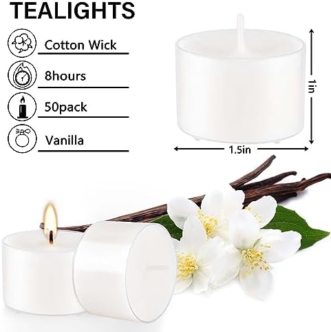 White Vanilla Scented Tealight Candle Set for Relaxation