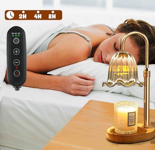 Adjustable Amber Candle Warmer with Timer