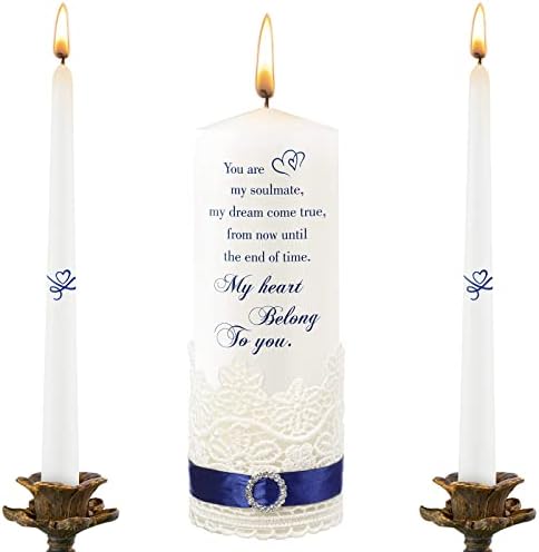 Elegant Heart-Shaped Union Candles Wedding Set