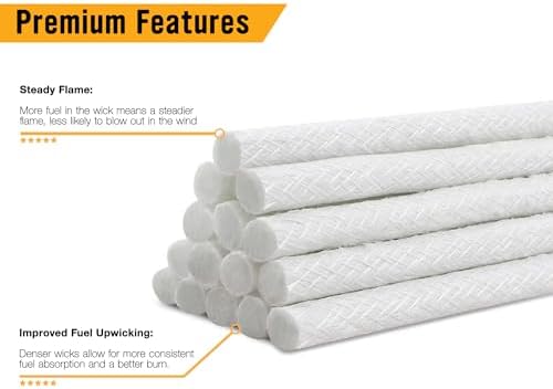 Backyadda Premium Fiberglass Wicks 12 Pack