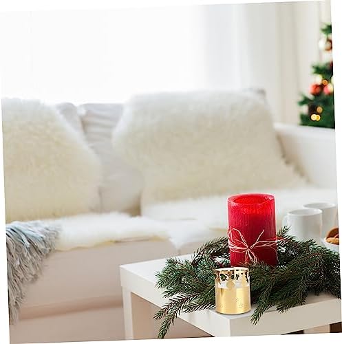 Ciieeo 50 Pcs Gold Christmas Candle Lampshade Decor