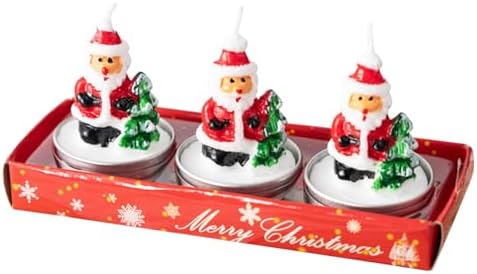 Mini Christmas unscented tea light candles with 3 designs