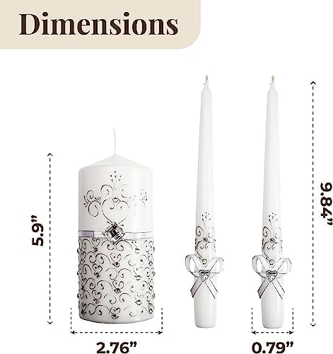 Three-Piece Unity Candle Set for Ceremony