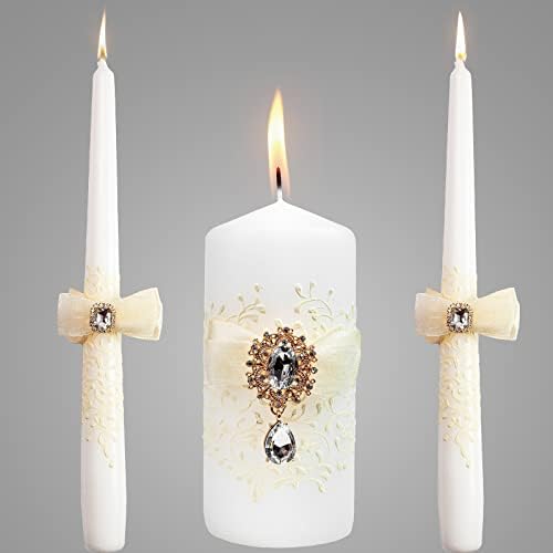 VABA 106 Taper Pillar Unity Candle Set for Weddings
