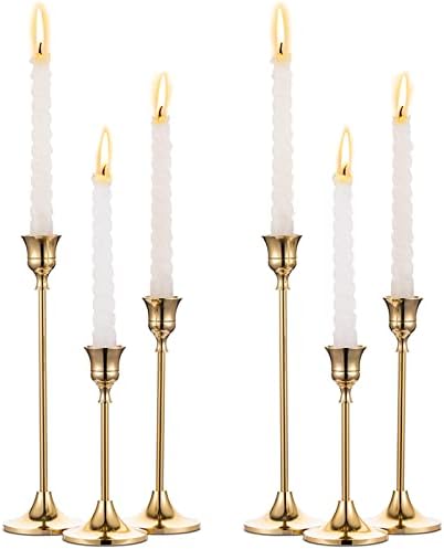 Brass Gold Candlestick Holders Set