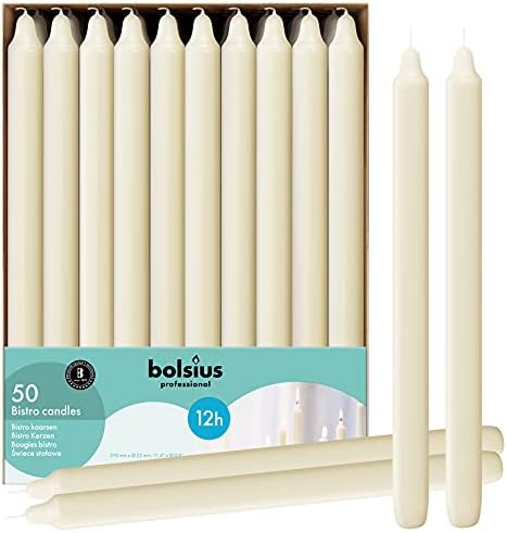 BOLSIUS Ivory Candlesticks Bulk Pack 50 Count