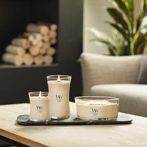WoodWick Vanilla Bean Medium Hourglass Candle with Crackling Sound
