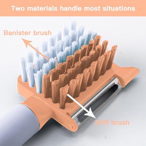 Efficient 2-in-1 Dual Function Vegetable Brush Julienne Peeler