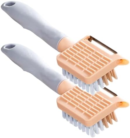 Efficient 2-in-1 Dual Function Vegetable Brush Julienne Peeler