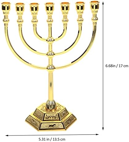 Vivid 7-Branch Hanukkah Candle Holder