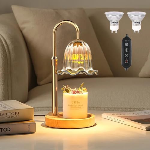 Adjustable Amber Candle Warmer with Timer